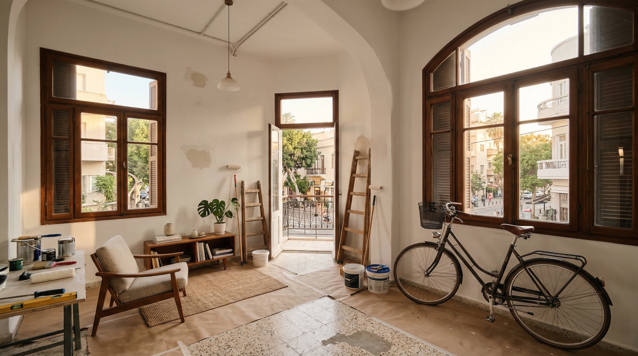 warm photorealistic interior of a tel aviv white c 1773613616273